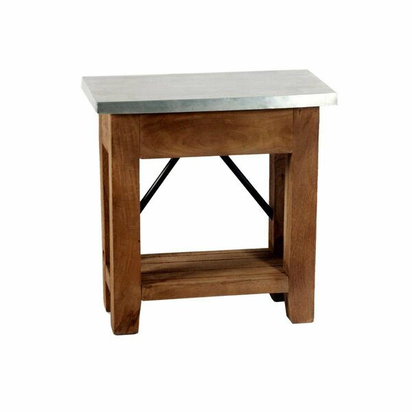 Kd Cama De Bebe 22 in. Millwork Wood & Zinc Metal End Table with Shelf KD3845413